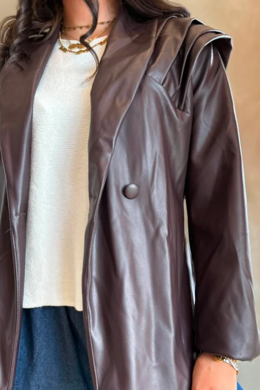 Benatar Pleat Shoulder Jacket Deep Burgundy